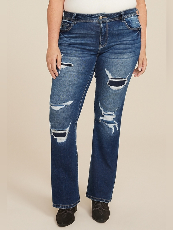 KanCan Denim - KanCan Distressed Flare Jeans Size 27" Super Skinny Mid-Rise
